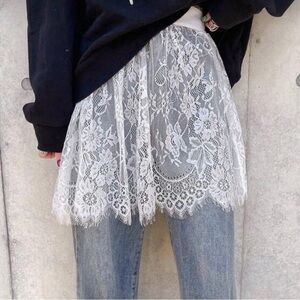 White Lace Overlay Skirt